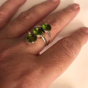 Peridot Stamped 925 Sterling Silver Ring